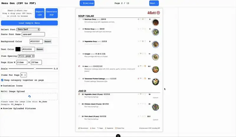 Uploading and cropping dish photography